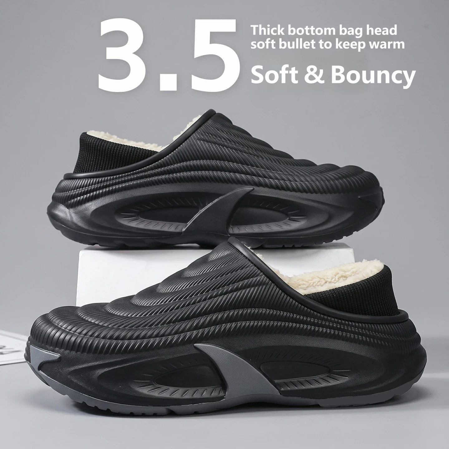Street Fashion Online - Unisex Winter Chunky Platform Slippers EVA
