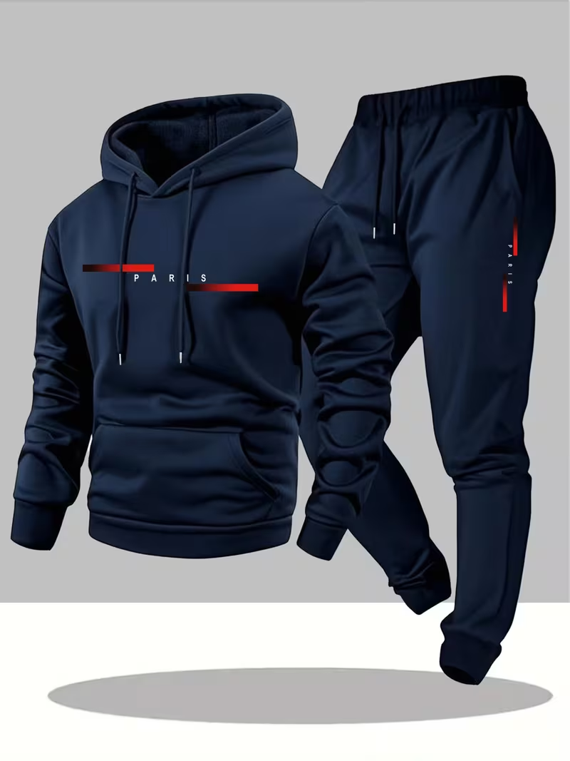 Street Fashion Hoodie - Men's Bestselling Trendy Letter Print Set