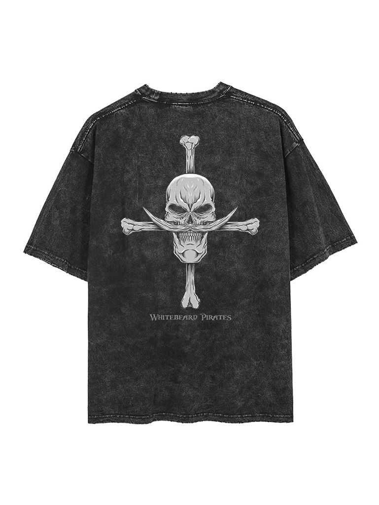 Street Fashion Of Japan - One Piece Vintage Whitebeard Pirates Graphic
