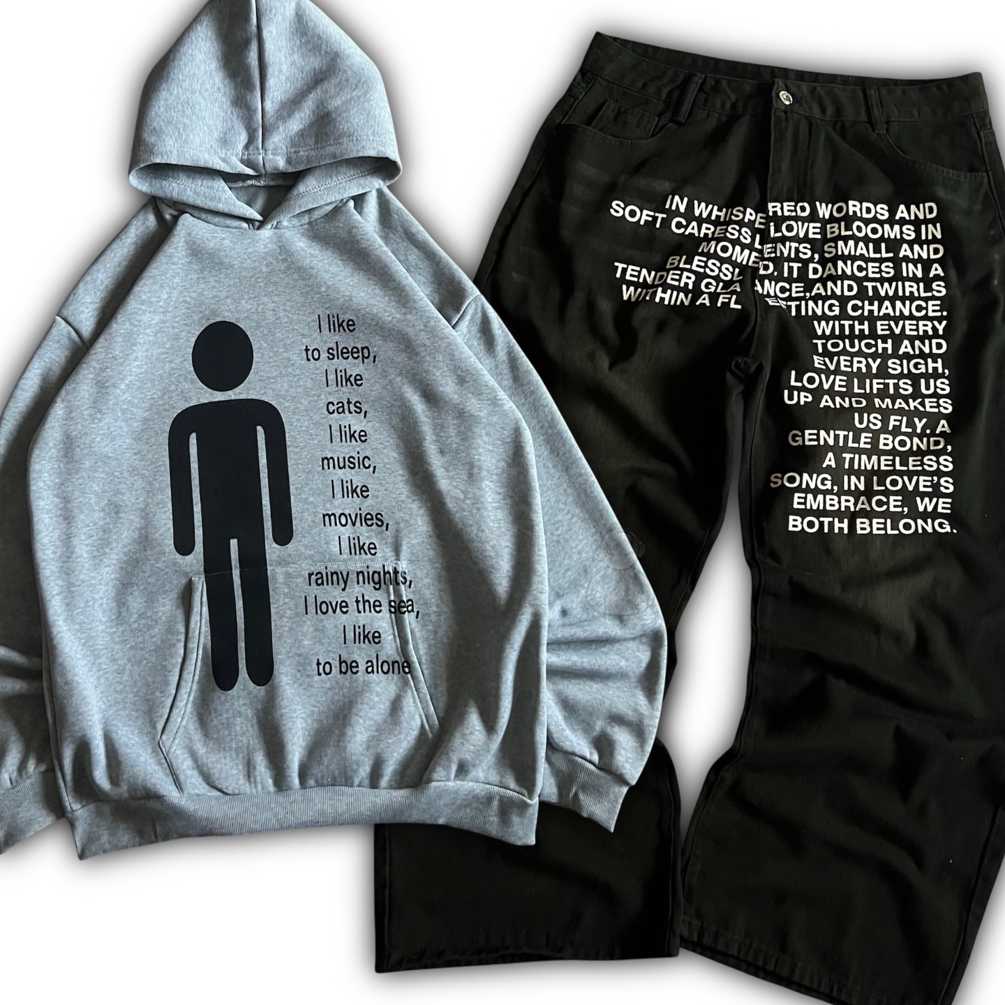 American Pattern Letter Jeans  - Street Fashion Hoodie ulasan dan harga