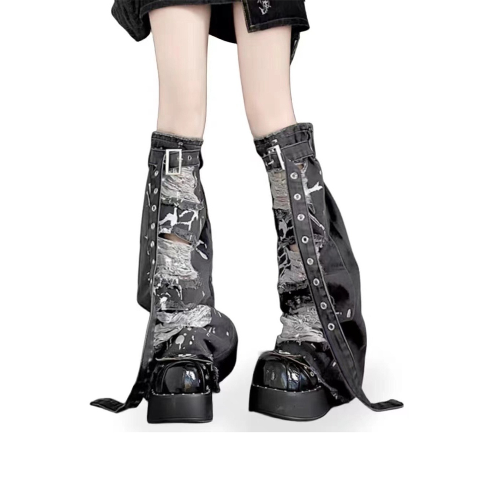 Fashion Buckle Belt Leg Warmer - Street Fashion In Japanese ulasan dan harga