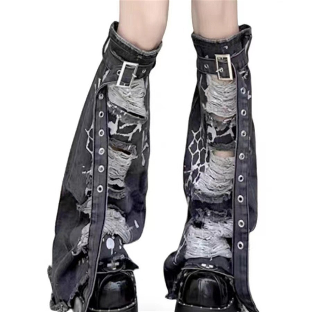 Fashion Buckle Belt Leg Warmer - Street Fashion In Japanese ulasan dan harga