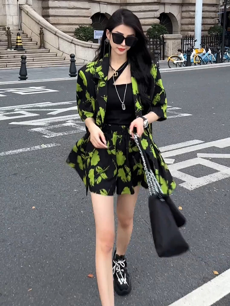 Fashionable Print Suit Set Wom - Street Fashion Online ulasan dan harga