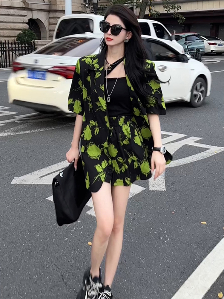 Fashionable Print Suit Set Wom - Street Fashion Online ulasan dan harga