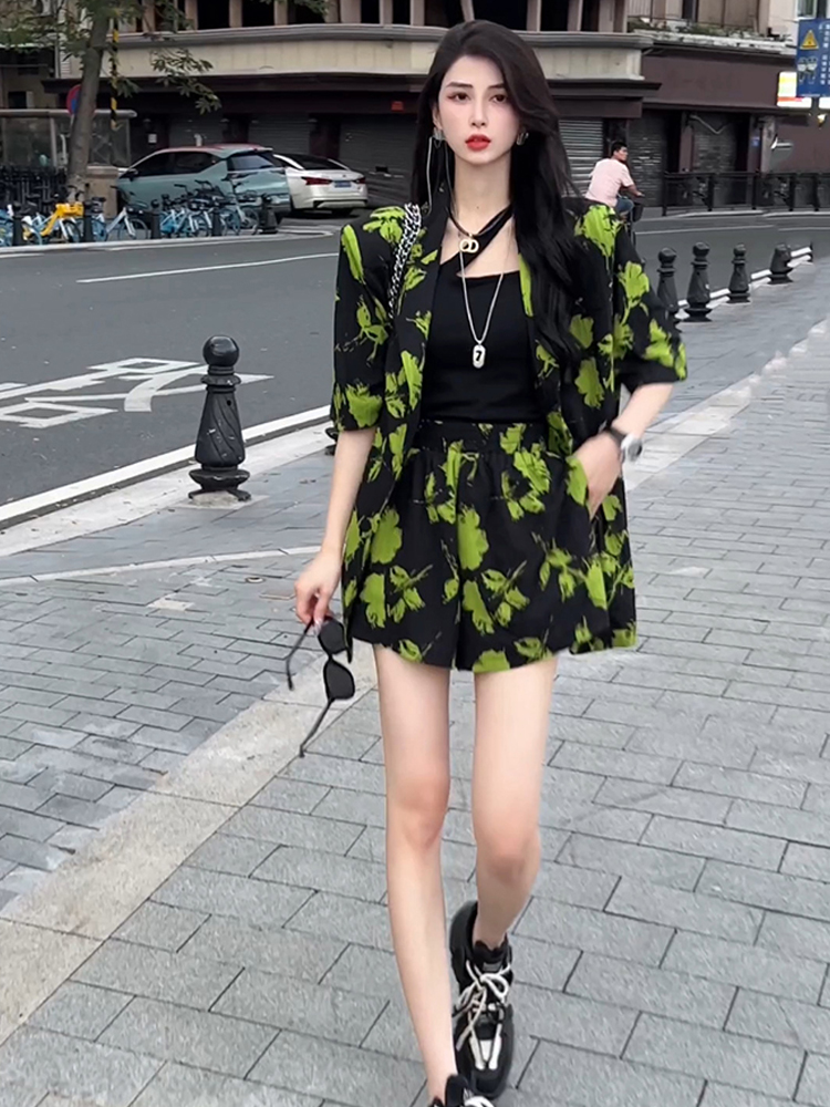 Fashionable Print Suit Set Wom - Street Fashion Online ulasan dan harga