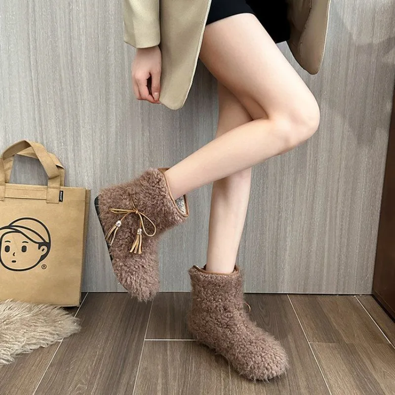 Solid Color Fleece-Lined White - Street Fashion Online ulasan dan harga
