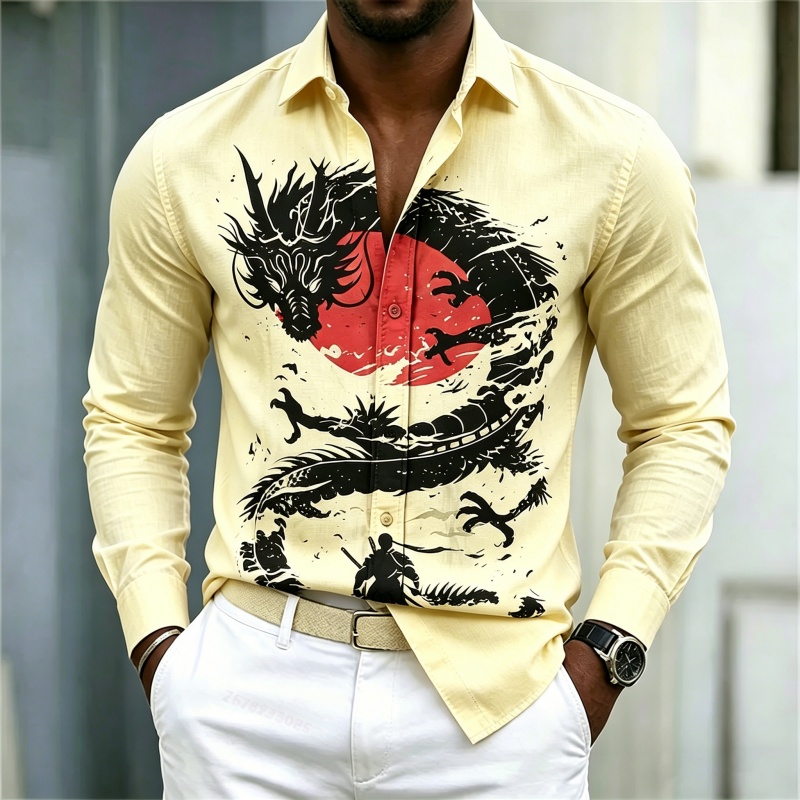 2026 New Men's Shirt White Bla - Street Fashion Clothing ulasan dan harga