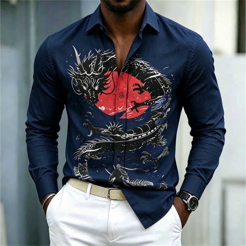 2026 New Men's Shirt White Bla - Street Fashion Clothing ulasan dan harga