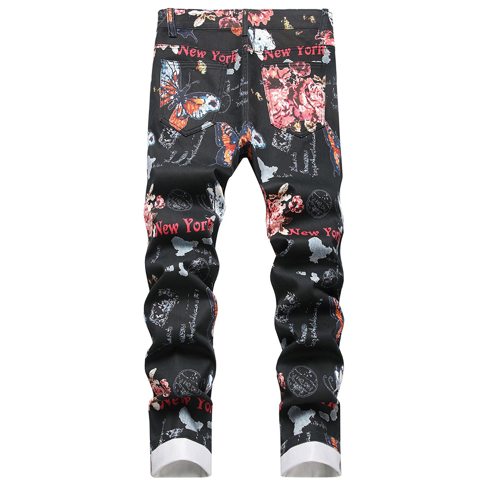Men Digital Print Jeans Fashio - Street Fashion Of New York ulasan dan harga