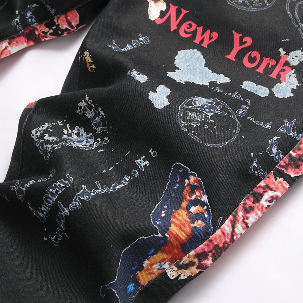 Men Digital Print Jeans Fashio - Street Fashion Of New York ulasan dan harga