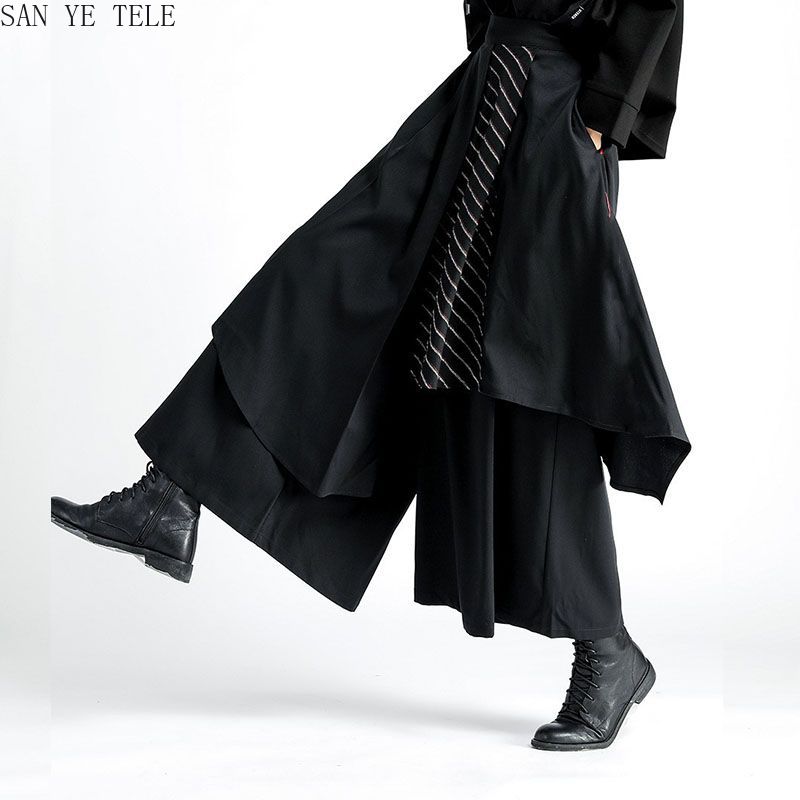 Men Black Irregular Pants Japa - Street Fashion In Japanese ulasan dan harga