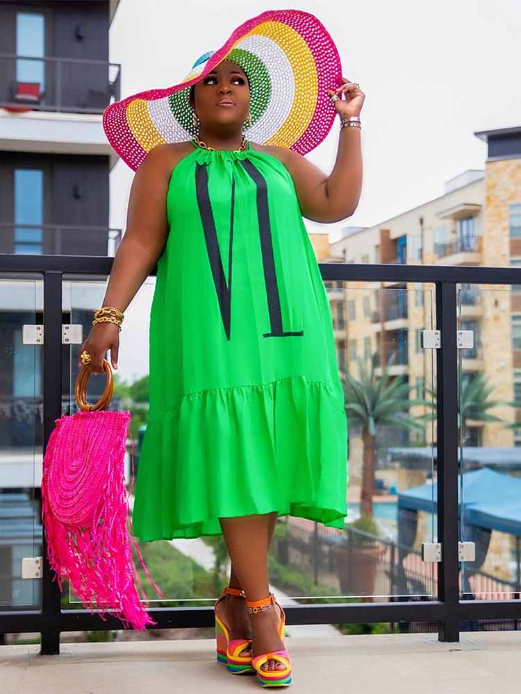 Women Casual Summer Dress Slee - Street Fashion Plus Size ulasan dan harga