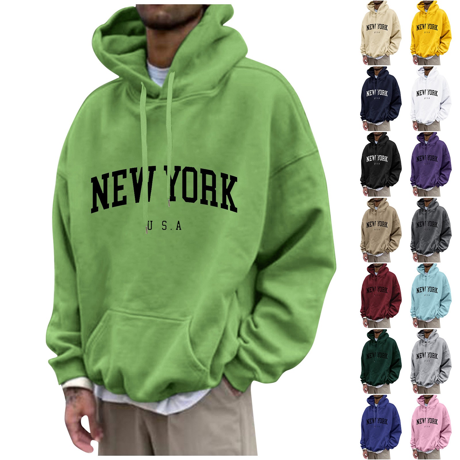 New York Print Mens Hoodies Fa - Street Fashion Of New York ulasan dan harga