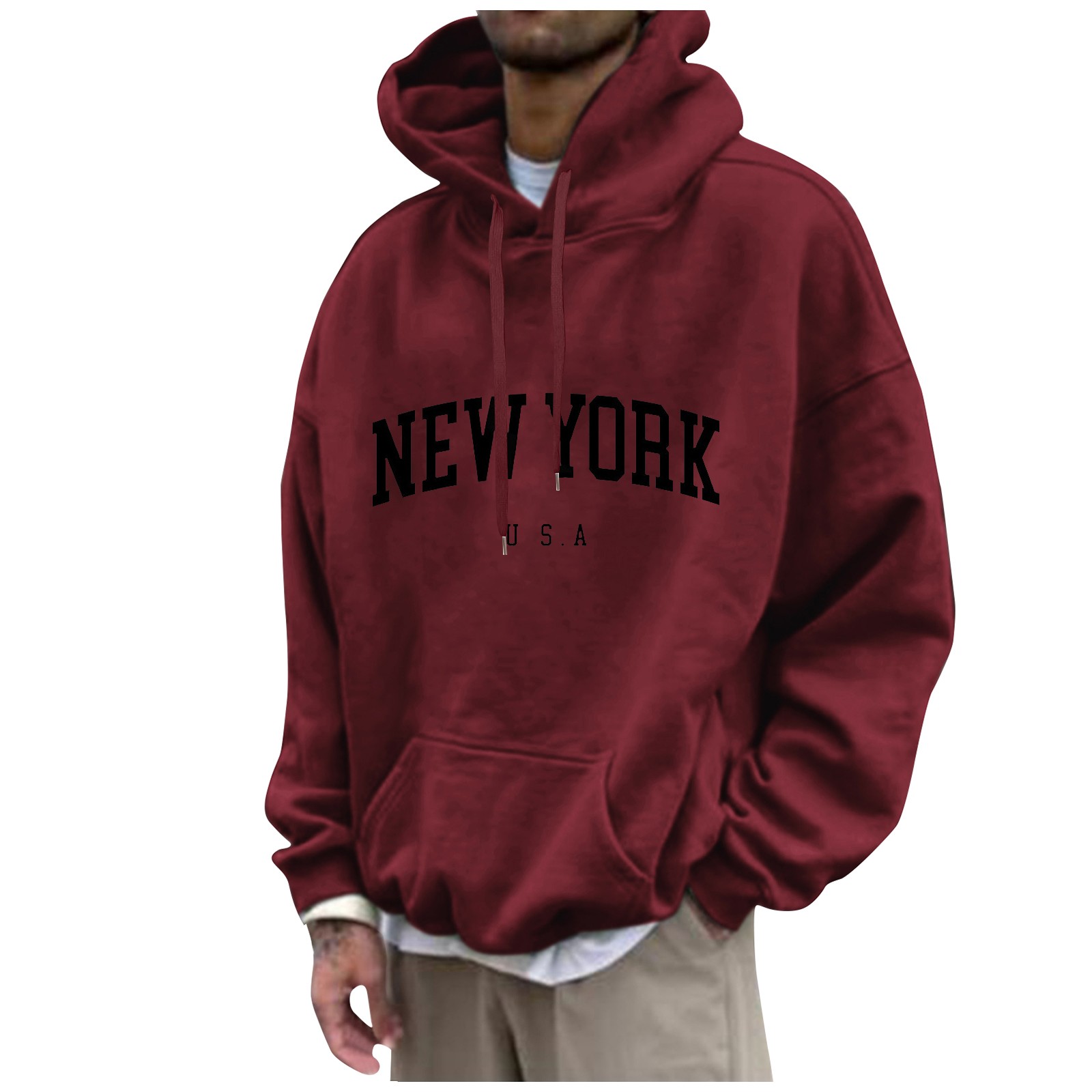 New York Print Mens Hoodies Fa - Street Fashion Of New York ulasan dan harga