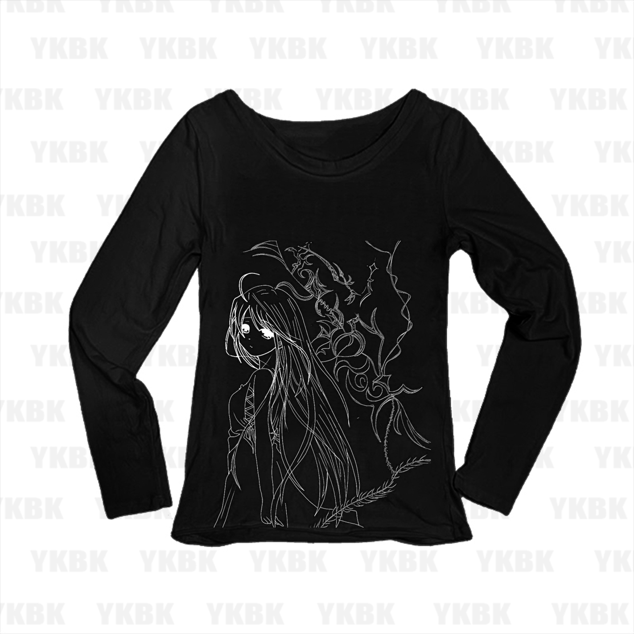 Women White Long Sleeve T-Shir - Longline Tee Oversized ulasan dan harga