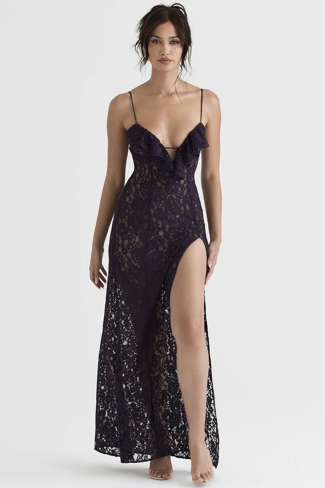 Slim Fit Deep V Lace Dress Wom - Street Fashion Online ulasan dan harga