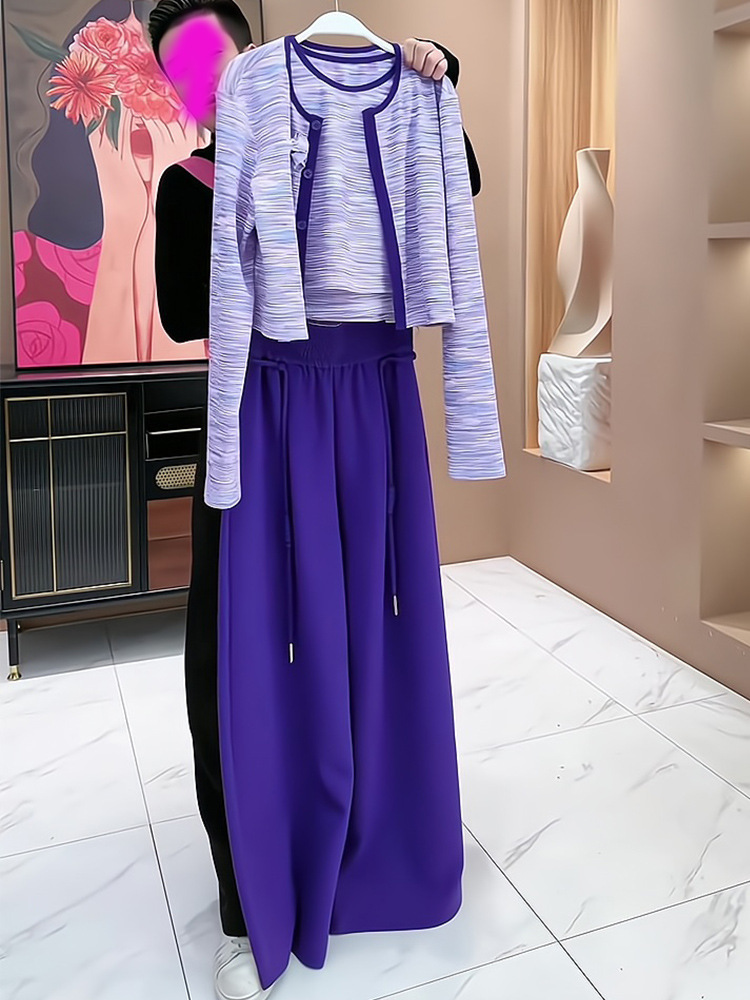 Fashionable Wide Leg Pants Set - Street Fashion Online ulasan dan harga