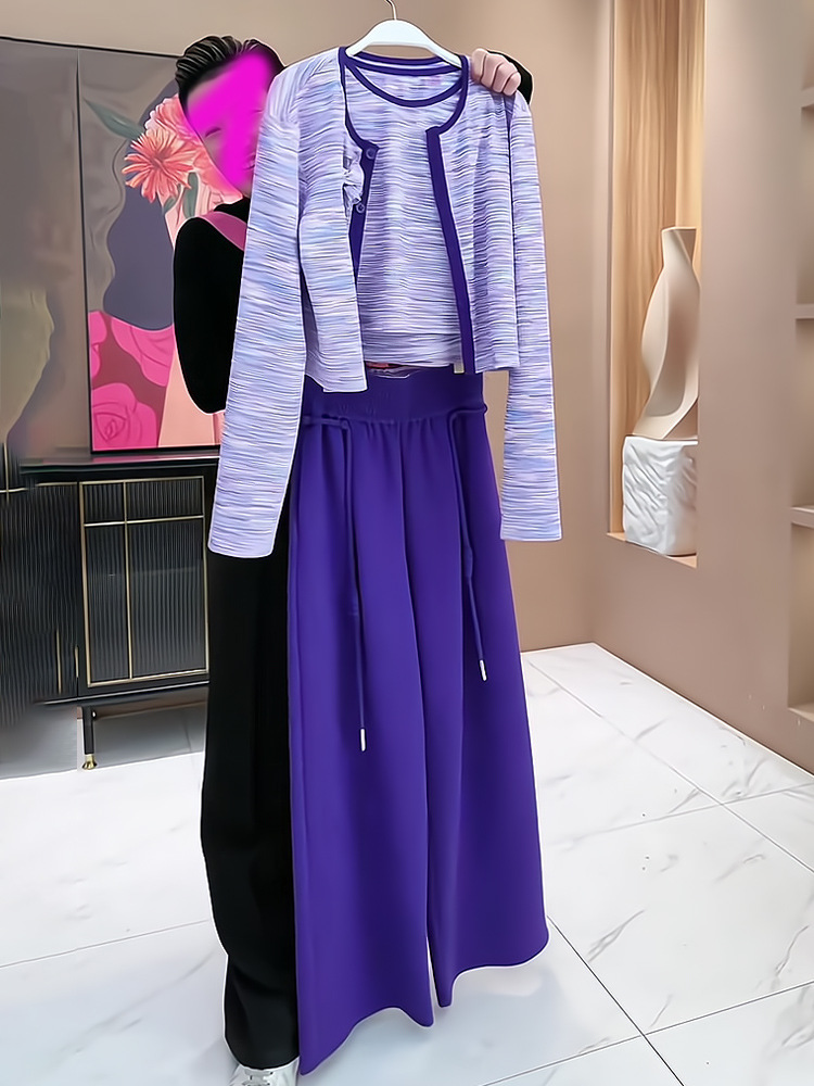 Fashionable Wide Leg Pants Set - Street Fashion Online ulasan dan harga