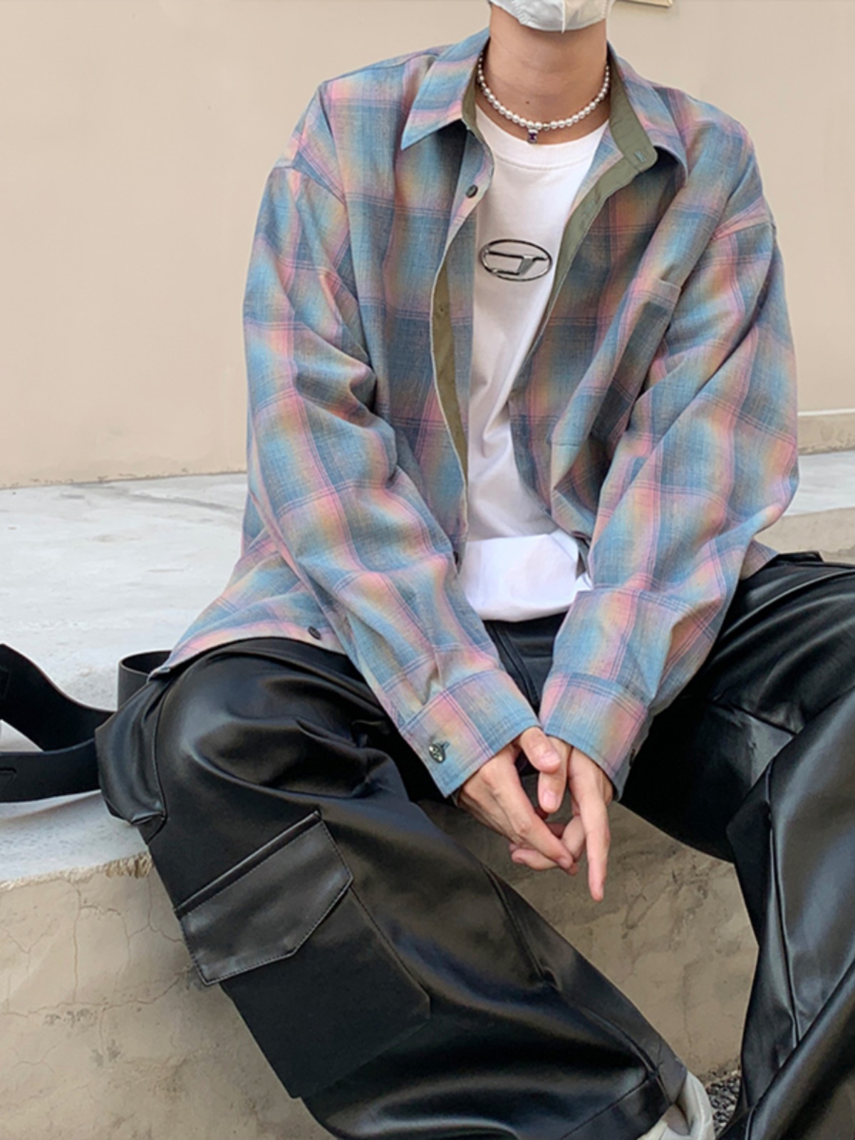 Men's Plaid Long Sleeve Shirt  - Street Fashion Co ulasan dan harga