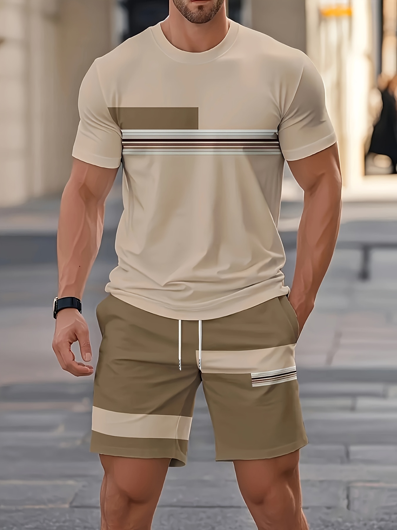 Summer Men's Sets Casual O-nec - Street Fashion Outfit ulasan dan harga