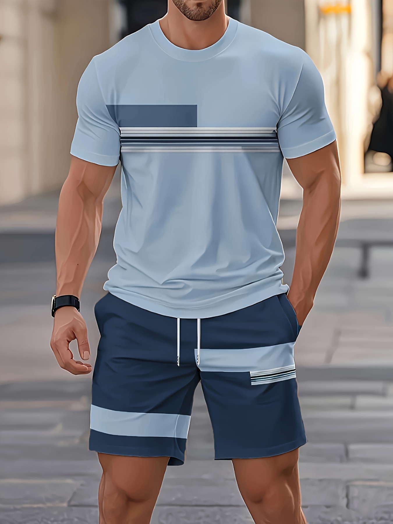 Summer Men's Sets Casual O-nec - Street Fashion Outfit ulasan dan harga