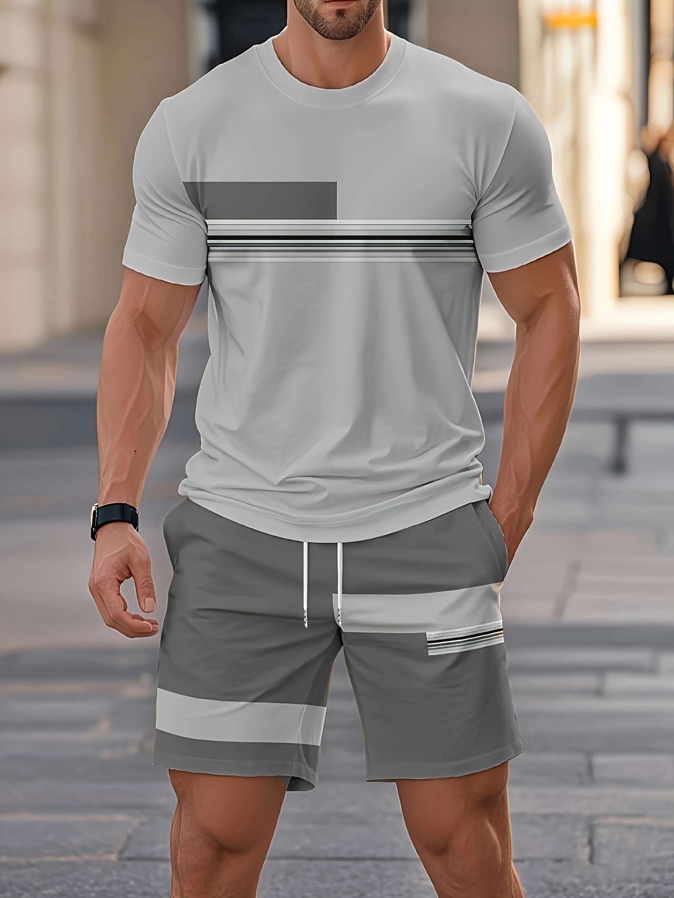 Summer Men's Sets Casual O-nec - Street Fashion Outfit ulasan dan harga