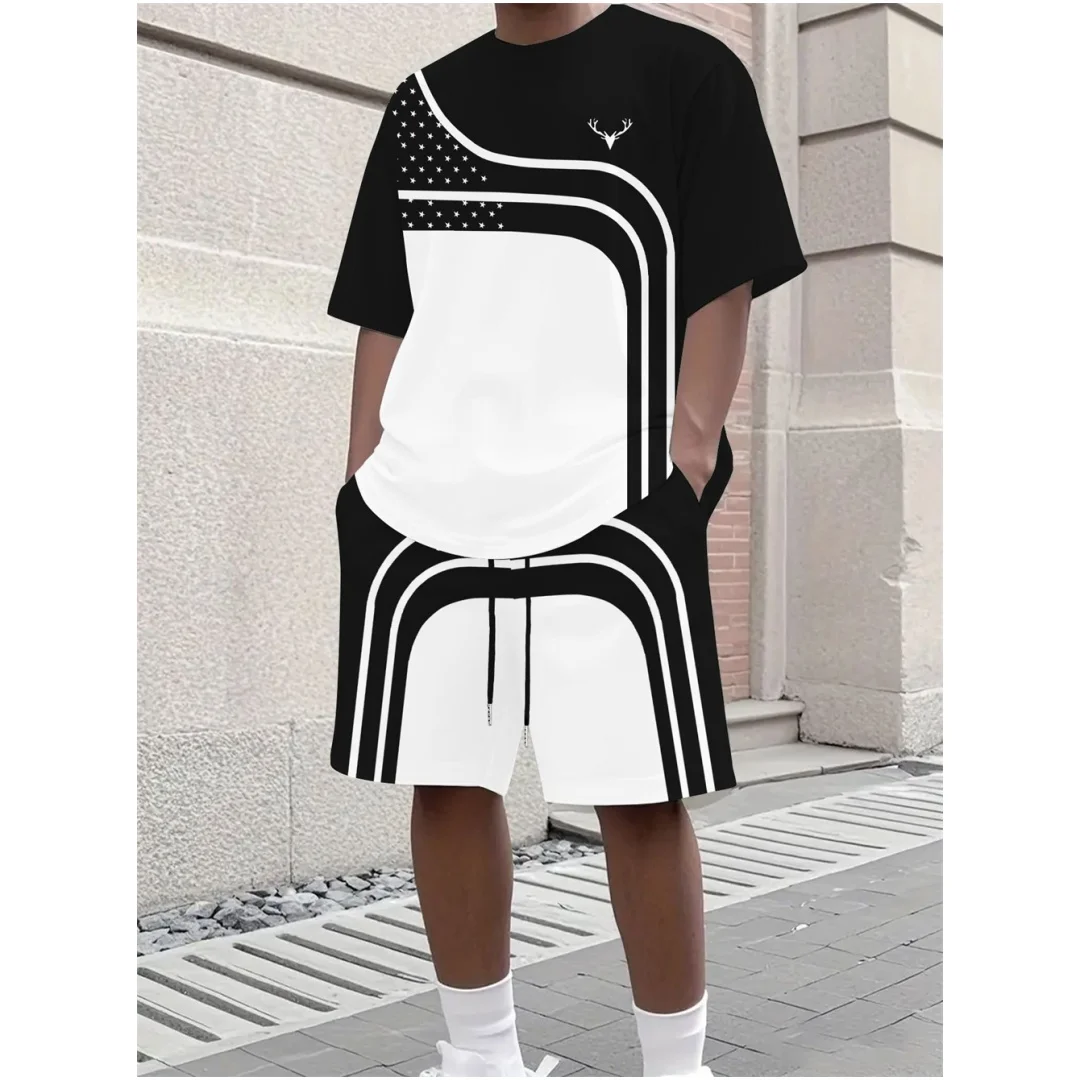 Fashion Summer Men's Stripe Pr - Street Fashion Clothing ulasan dan harga