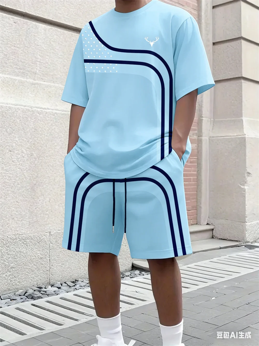 Fashion Summer Men's Stripe Pr - Street Fashion Clothing ulasan dan harga