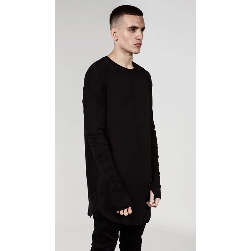 Men Longline Thumb Hole Long S - Longline Tee Oversized ulasan dan harga